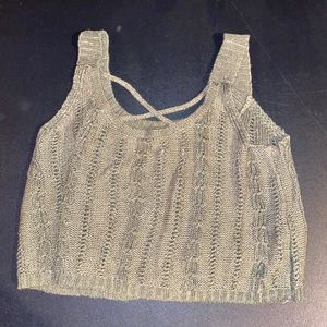 green sweater material tank top